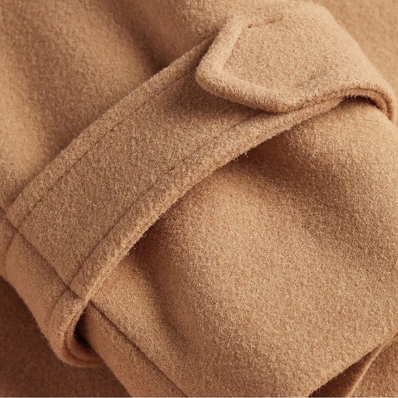 Express Belted Wrap Front Faux Wool Coat size Large winter jacket heavy NWT - Picture 9 of 10